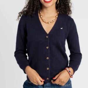 Frances Valentine Navy Collegiate Cardigan Sweater, Sz Small